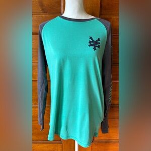 Zoo York Teal and Gray Long Sleeve Shirt